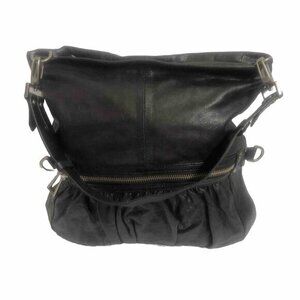 For All Man Kind Black Handbag Leather ShoulderBag Satchel